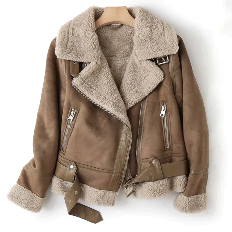 Veste en cuir avec doublure Sherpa - Confortable et stylée - Projet Paris - Idéale pour les jours froids