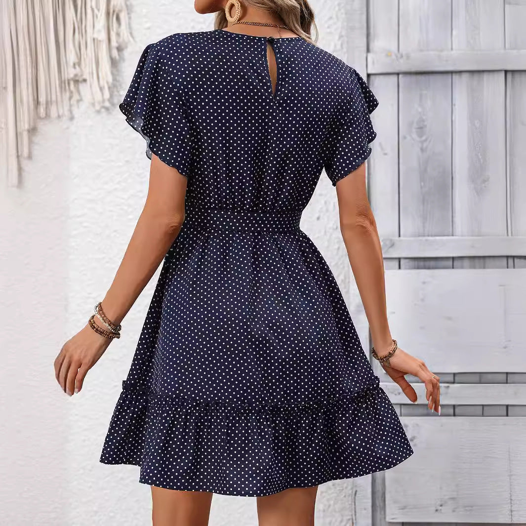 Robe A-Line à pois - Projet Paris - Élégance intemporelle avec un twist classique