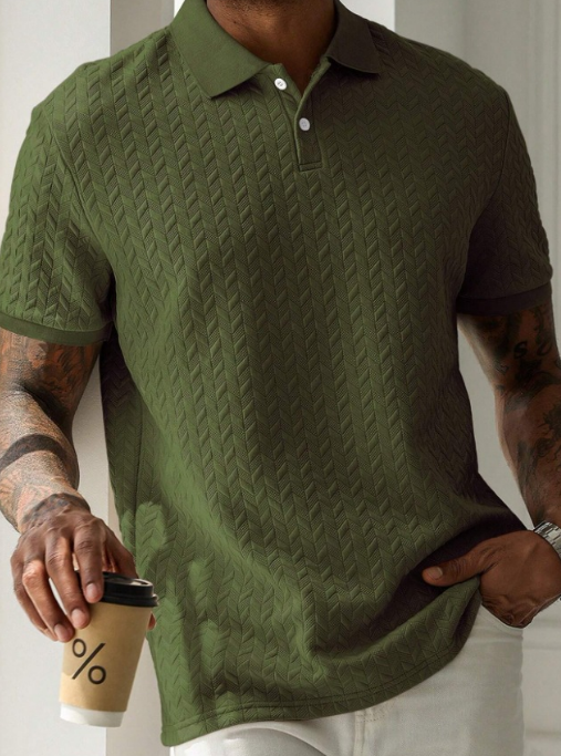 Polo homme élégant – Texture raffinée et col boutonné – Projet Paris – Confort décontracté