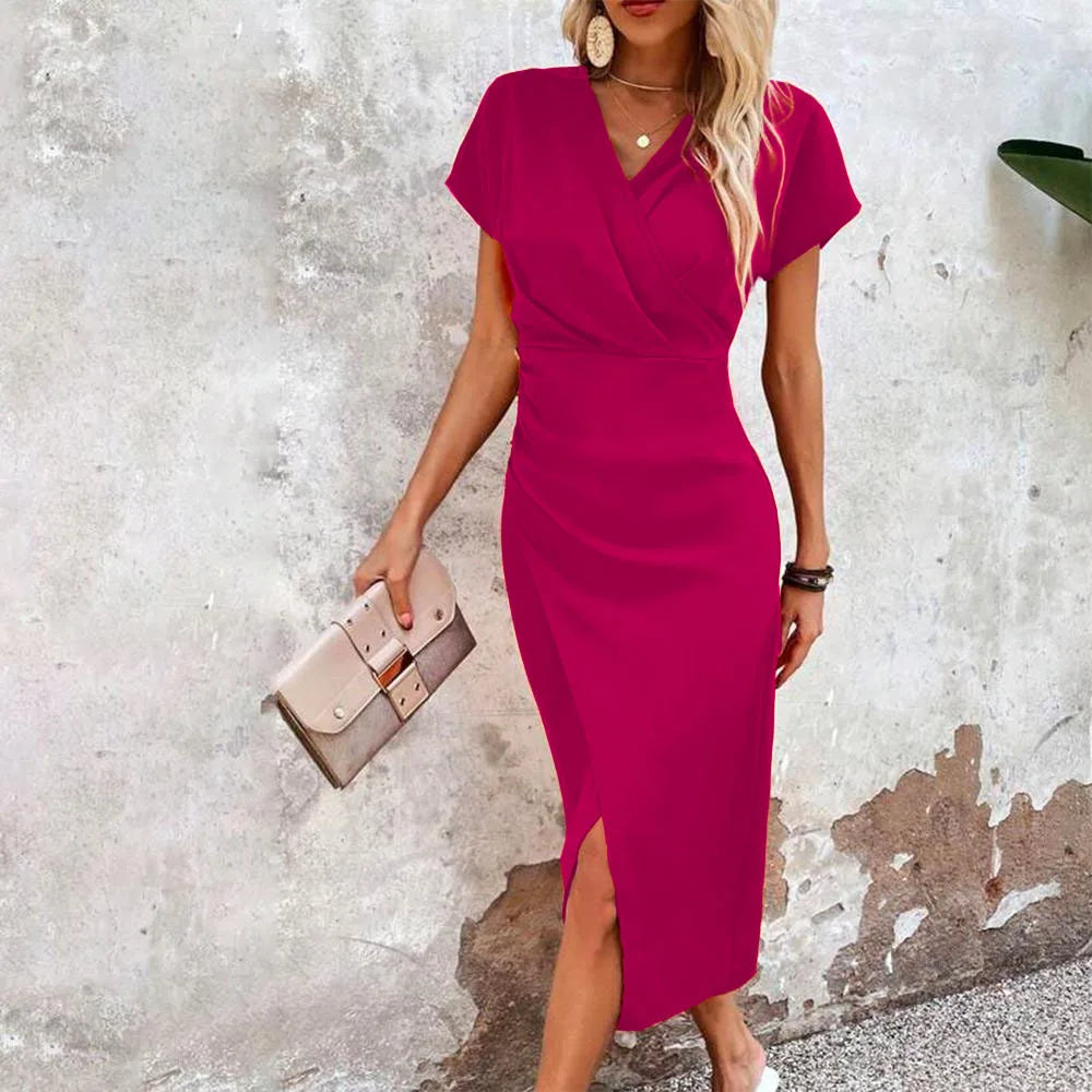 Mini-robe décontractée avec col en V pour femmes - Style moderne et confort - Projet Paris - Parfaite pour les sorties estivales
