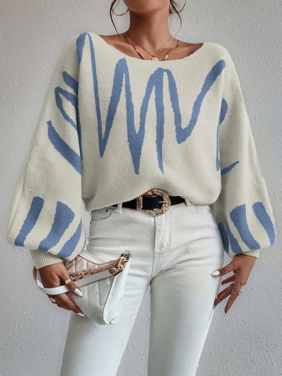 Pull blanc oversize à manches bouffantes - Chic décontracté - Projet Paris - Style ample