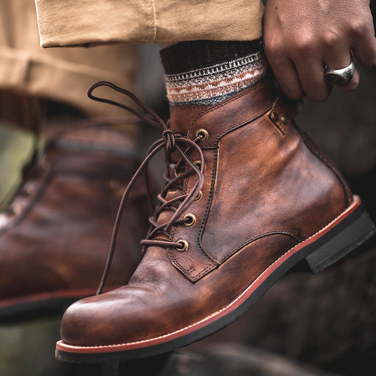 Bottes en cuir pour hommes - Style raffiné et robuste - Projet Paris - Confort supérieur