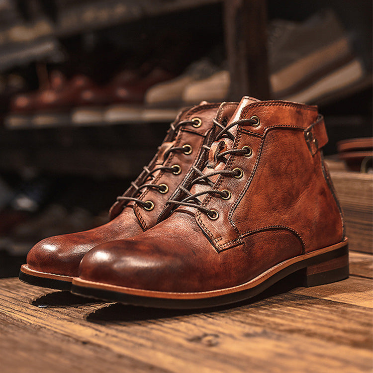 Bottes en cuir pour hommes - Style raffiné et robuste - Projet Paris - Confort supérieur