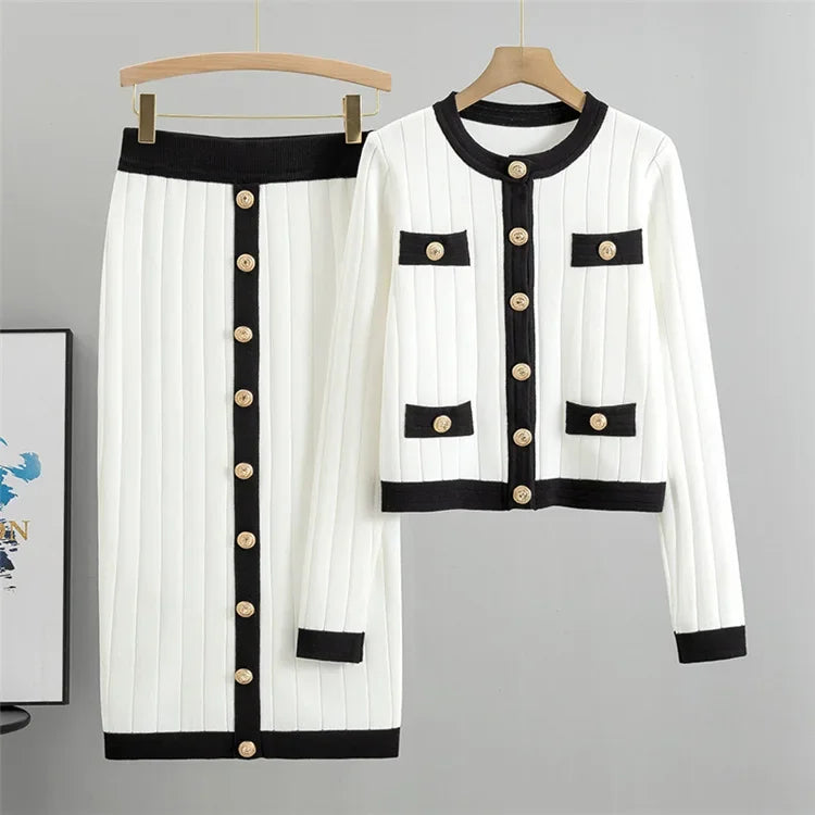Ensemble vintage en maille pour femmes - Projet Paris - Style rétro, Finition élégante