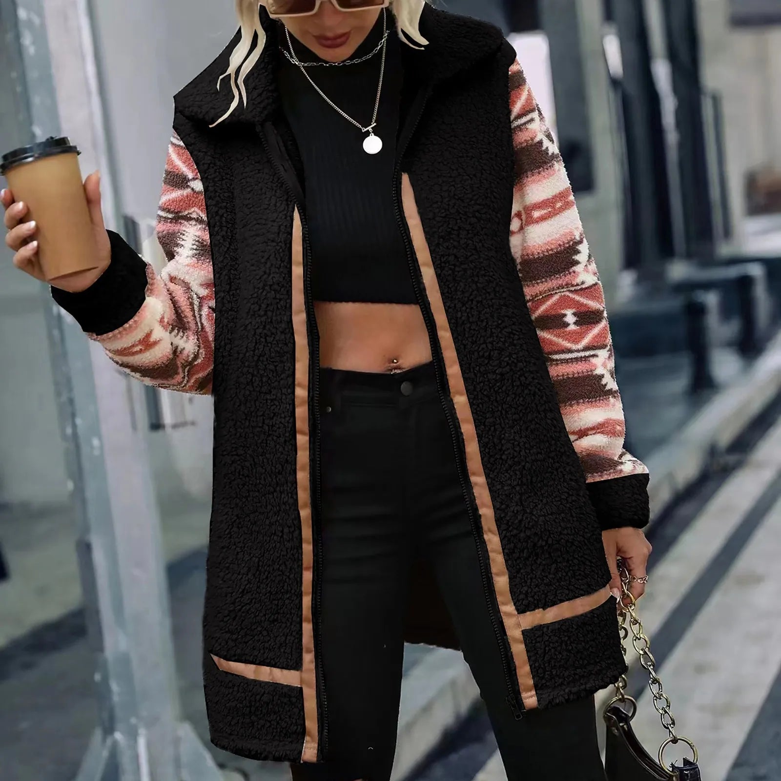 Manteau long en fleece - Douceur et chaleur - Projet Paris - Parfait pour l'hiver