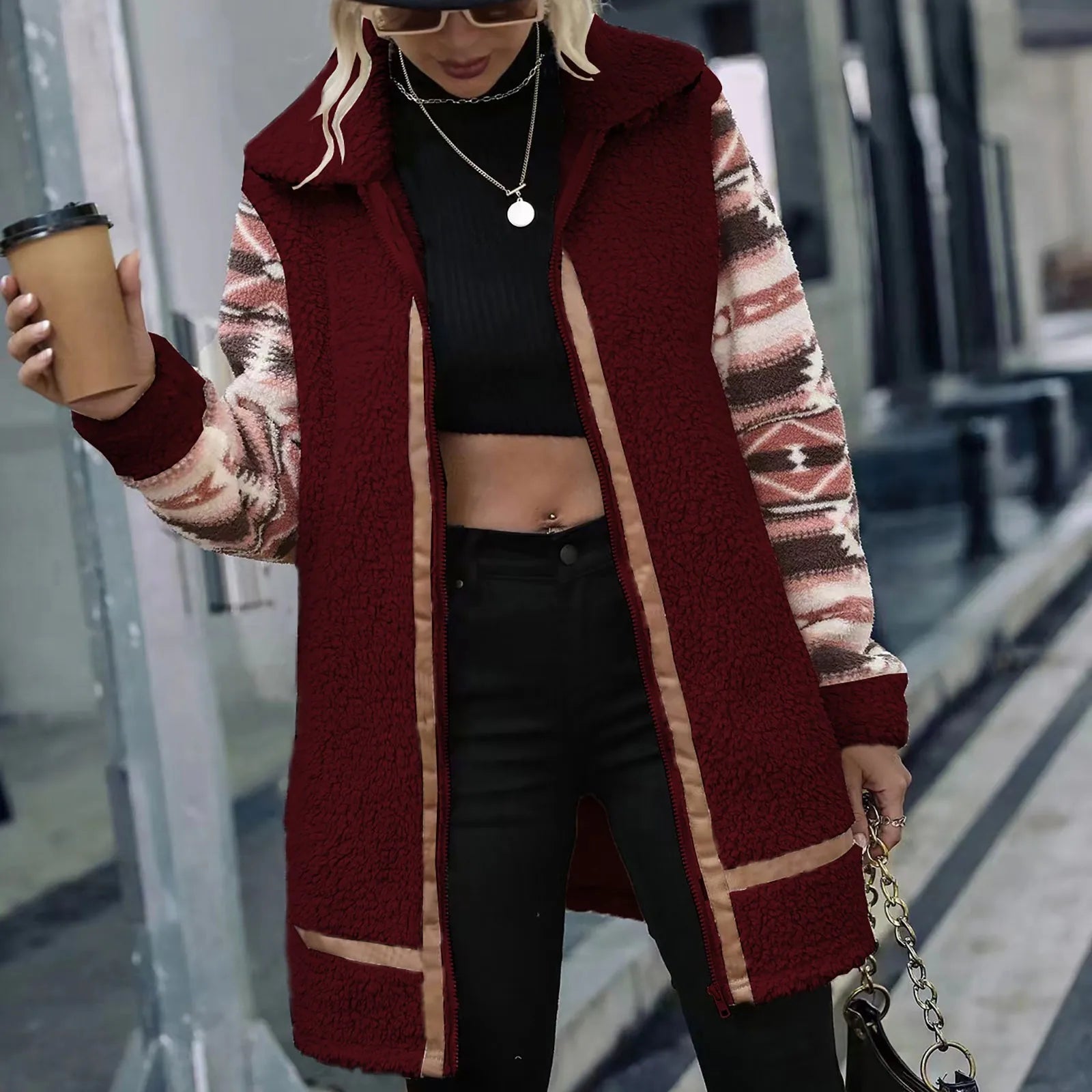 Manteau long en fleece - Douceur et chaleur - Projet Paris - Parfait pour l'hiver