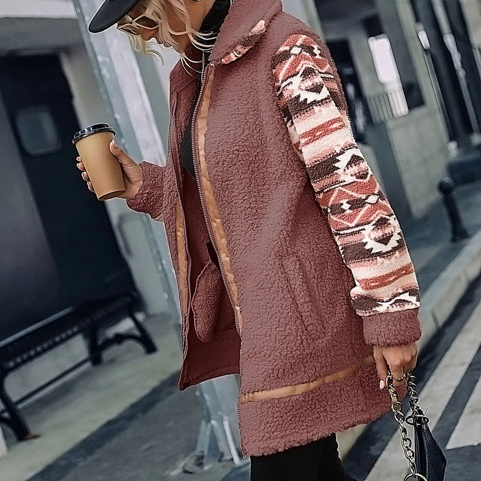 Manteau long en fleece - Douceur et chaleur - Projet Paris - Parfait pour l'hiver