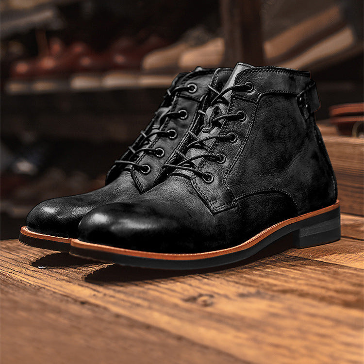 Bottes en cuir pour hommes - Style raffiné et robuste - Projet Paris - Confort supérieur