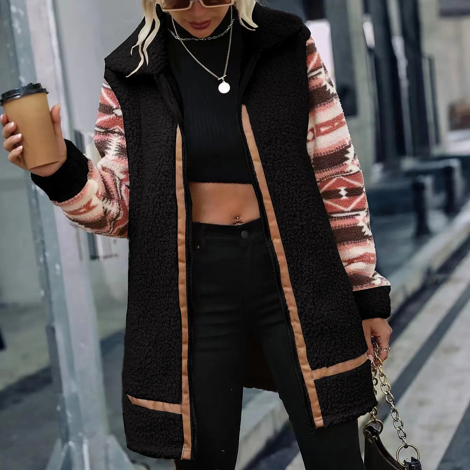 Manteau long en fleece - Douceur et chaleur - Projet Paris - Parfait pour l'hiver