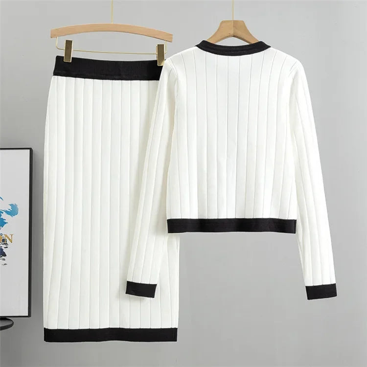 Ensemble vintage en maille pour femmes - Projet Paris - Style rétro, Finition élégante
