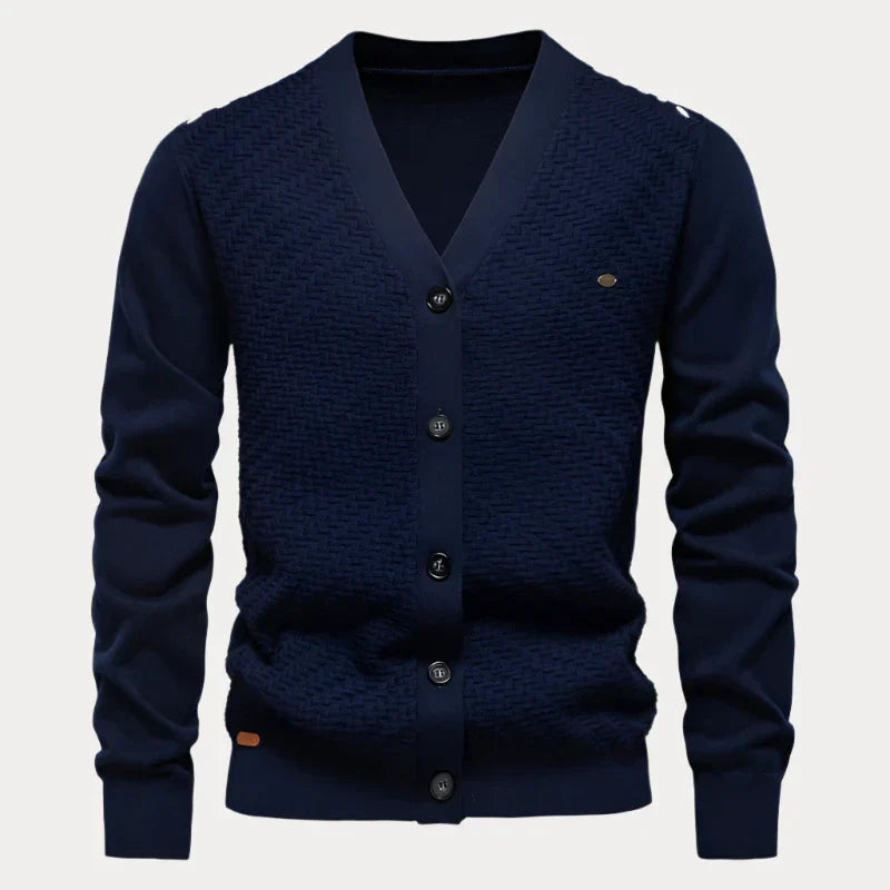 Cardigan à boutons avec col en V pour hommes - Projet Paris - Élégant et décontracté