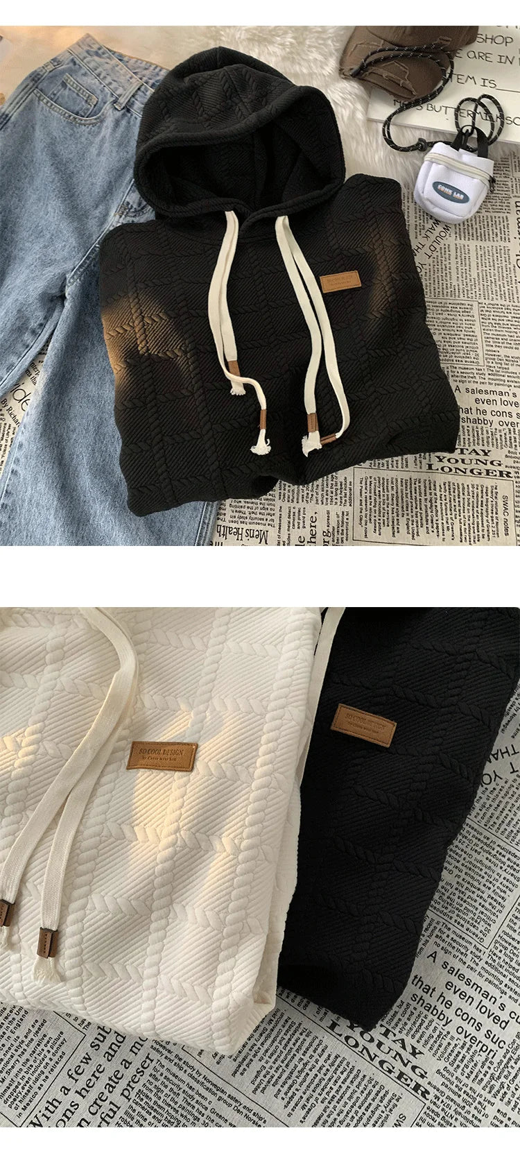 Hoodie oversize à carreaux SP1 - Style Décontracté - Projet Paris - Design cool, Parfait pour un look relax et tendance