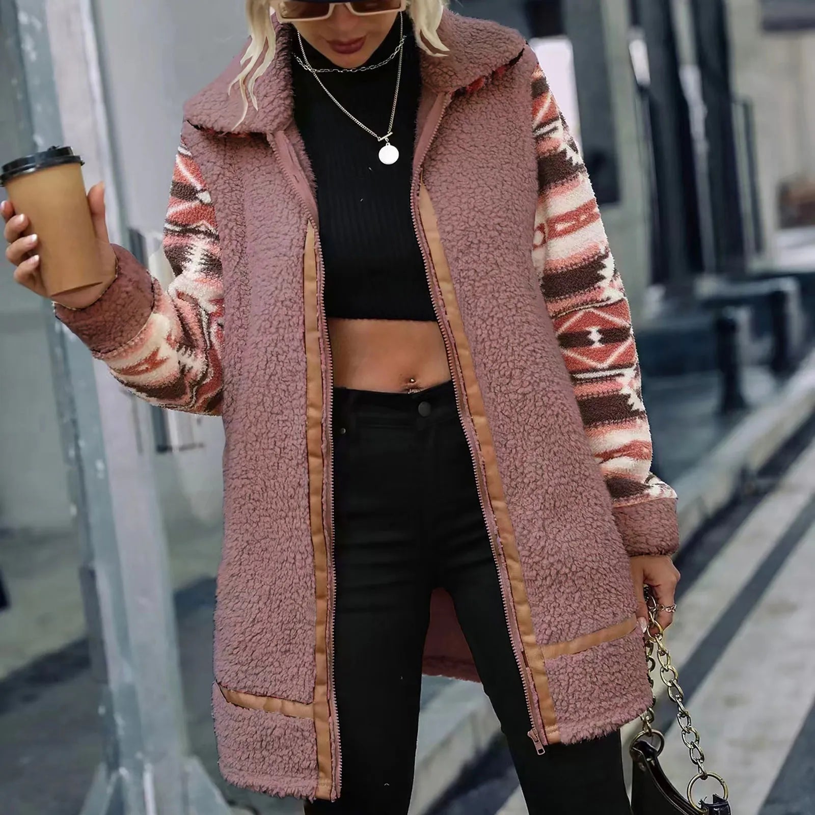 Manteau long en fleece - Douceur et chaleur - Projet Paris - Parfait pour l'hiver