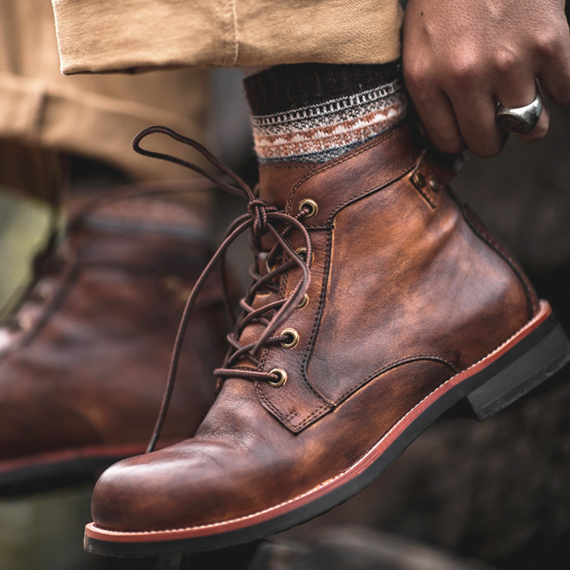 Bottes en cuir pour hommes - Style raffiné et robuste - Projet Paris - Confort supérieur