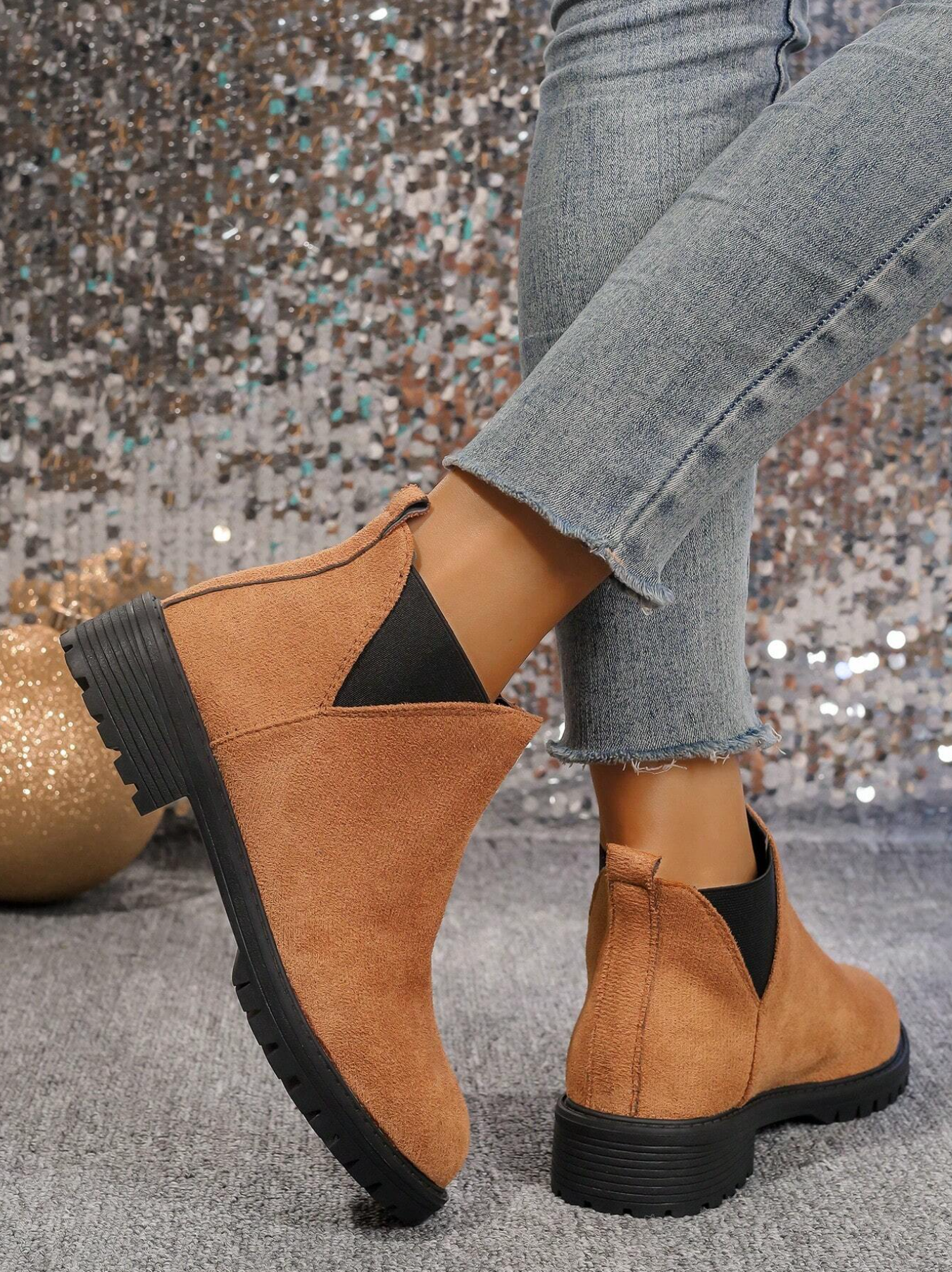 Bottes à enfiler à talon bas - Élégantes et pratiques - Projet Paris - Parfaites pour l'automne
