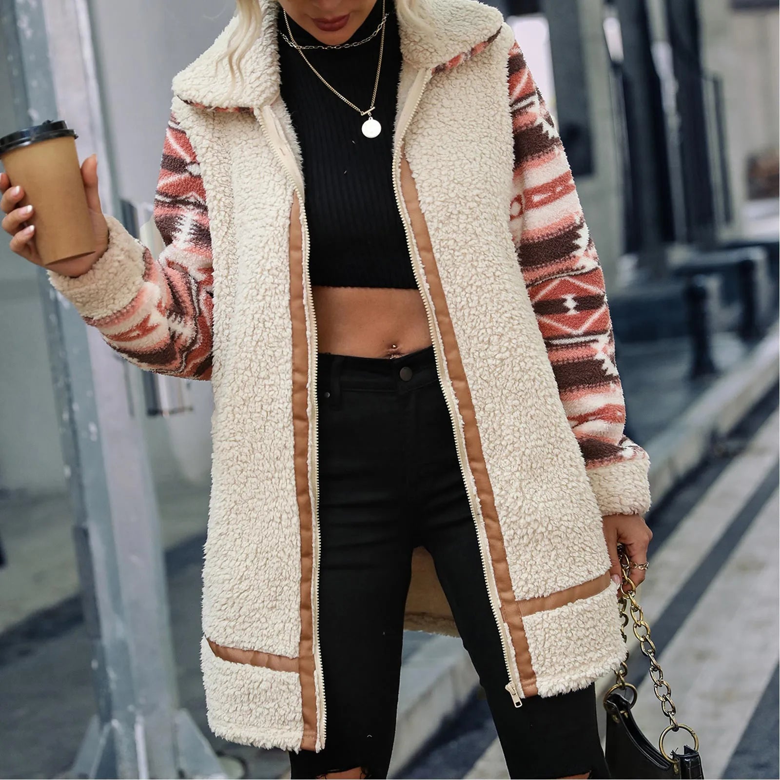 Manteau long en fleece - Douceur et chaleur - Projet Paris - Parfait pour l'hiver