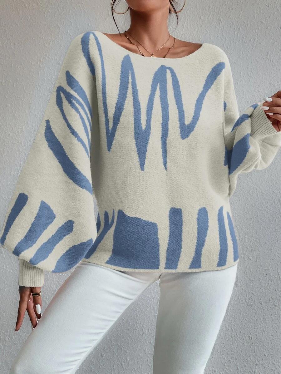 Pull blanc oversize à manches bouffantes - Chic décontracté - Projet Paris - Style ample