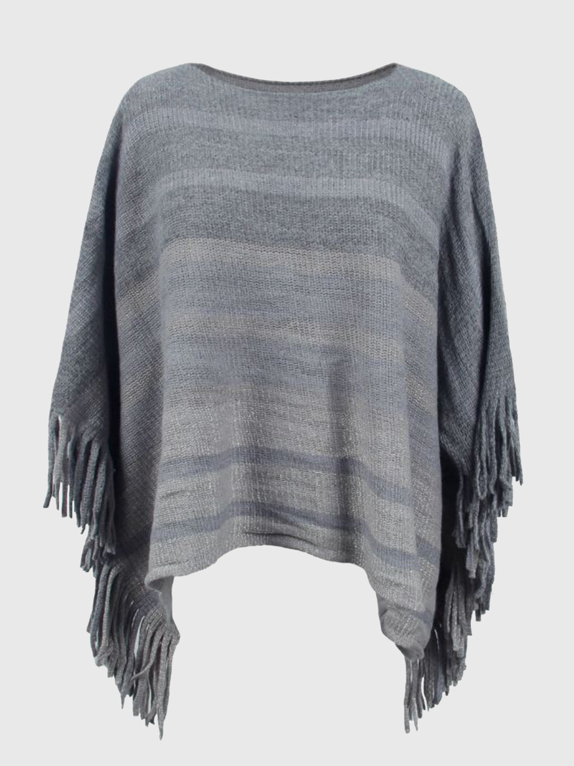Poncho rayé avec col bateau - Tendance et confortable - Projet Paris - Parfait pour un look chic et décontracté