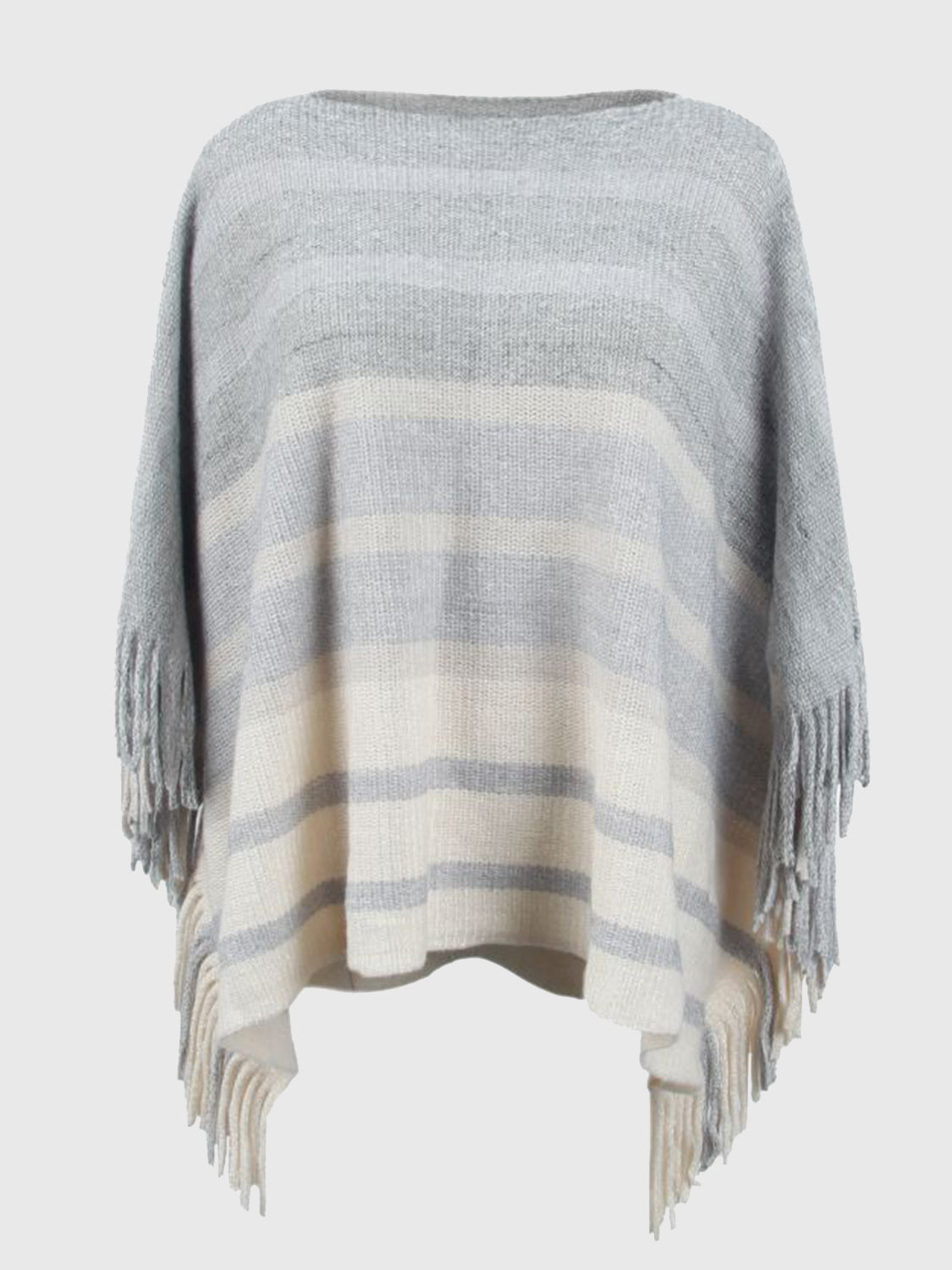 Poncho rayé avec col bateau - Tendance et confortable - Projet Paris - Parfait pour un look chic et décontracté