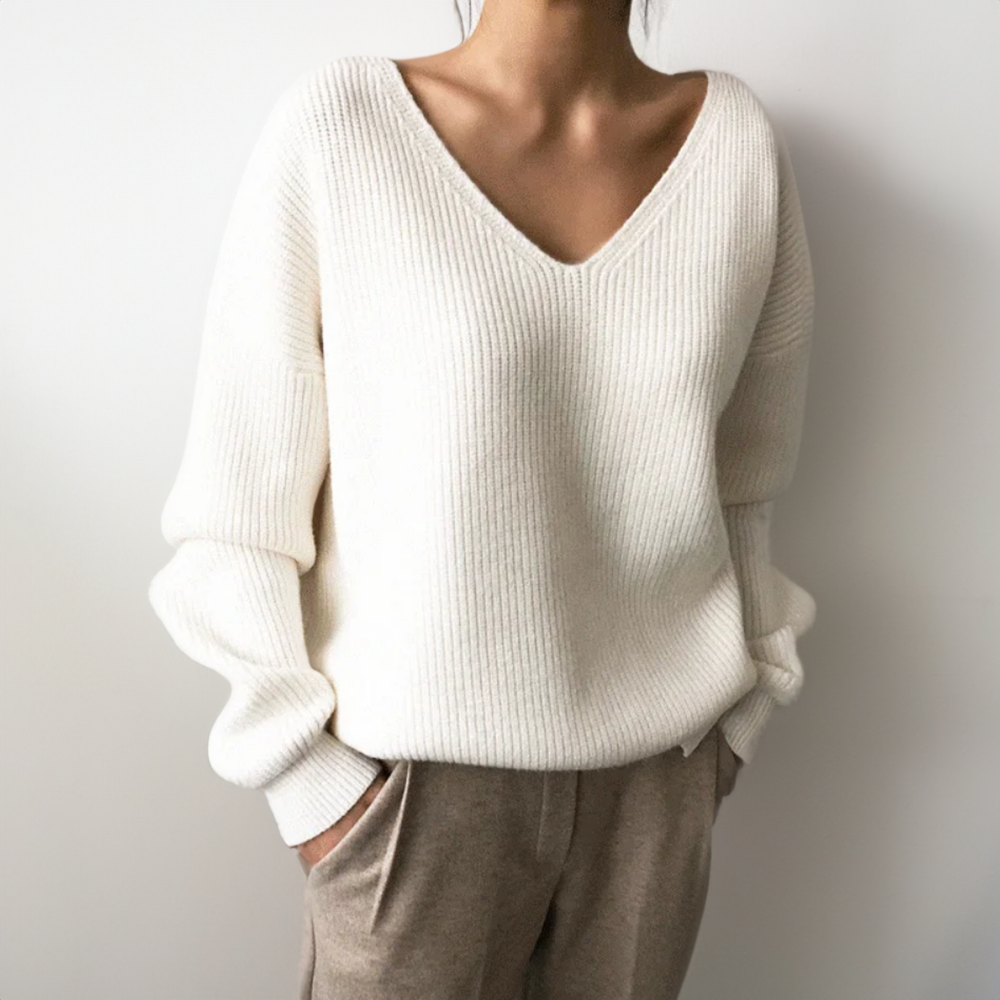 Pull confortable à col en V - Confort et Élégance - Projet Paris - Parfait pour un look décontracté