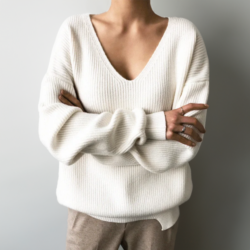 Pull confortable à col en V - Confort et Élégance - Projet Paris - Parfait pour un look décontracté