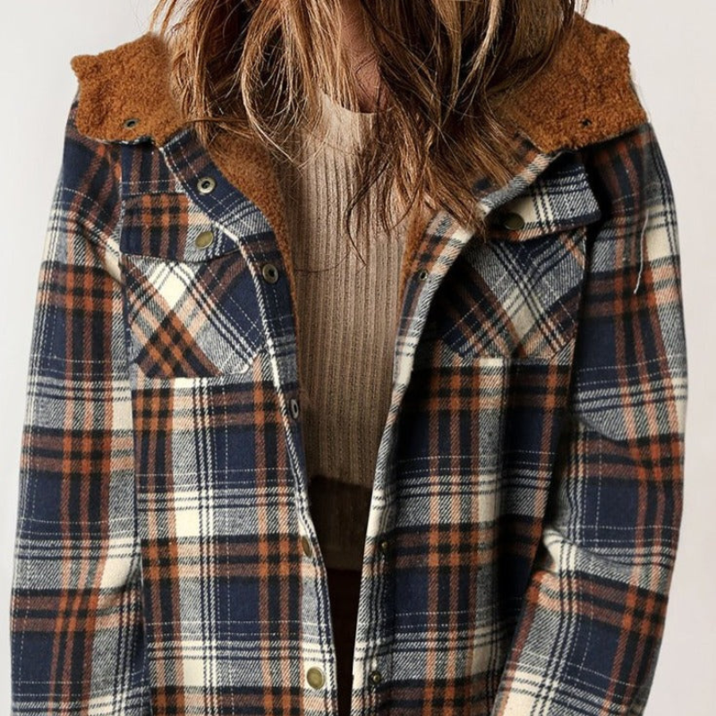 Veste à capuche en flanelle doublée sherpa Emerson - Projet Paris - Chaleur et style
