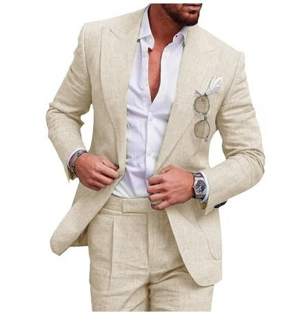Costume en Lin pour Hommes - John - Élégance Décontractée - Projet Paris - Parfait pour les journées ensoleillées