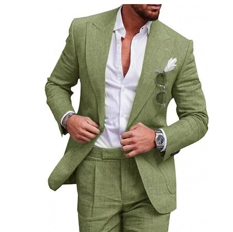 Costume en Lin pour Hommes - John - Élégance Décontractée - Projet Paris - Parfait pour les journées ensoleillées
