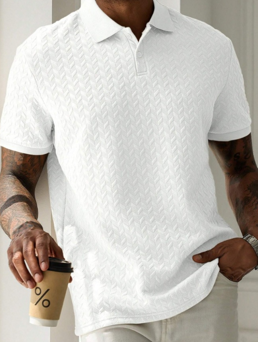 Polo homme élégant – Texture raffinée et col boutonné – Projet Paris – Confort décontracté