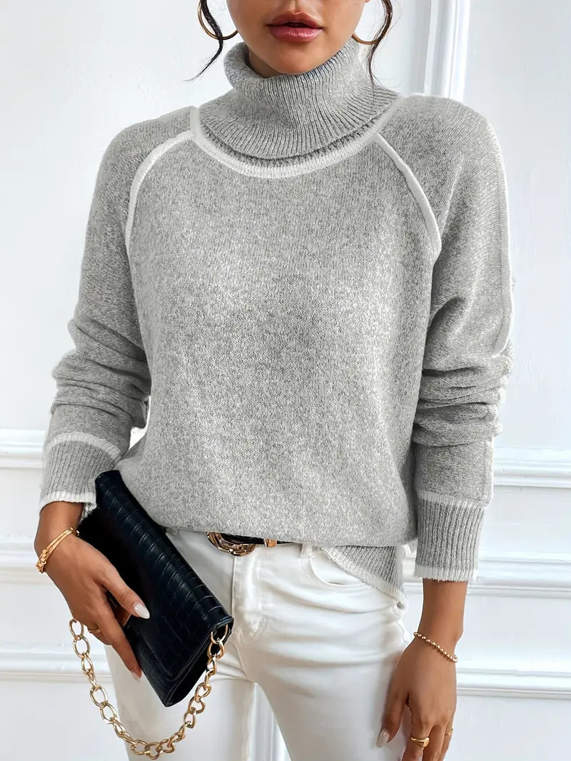 Pull col roulé contrasté - Chaleur et style - Projet Paris - Pour un look raffiné
