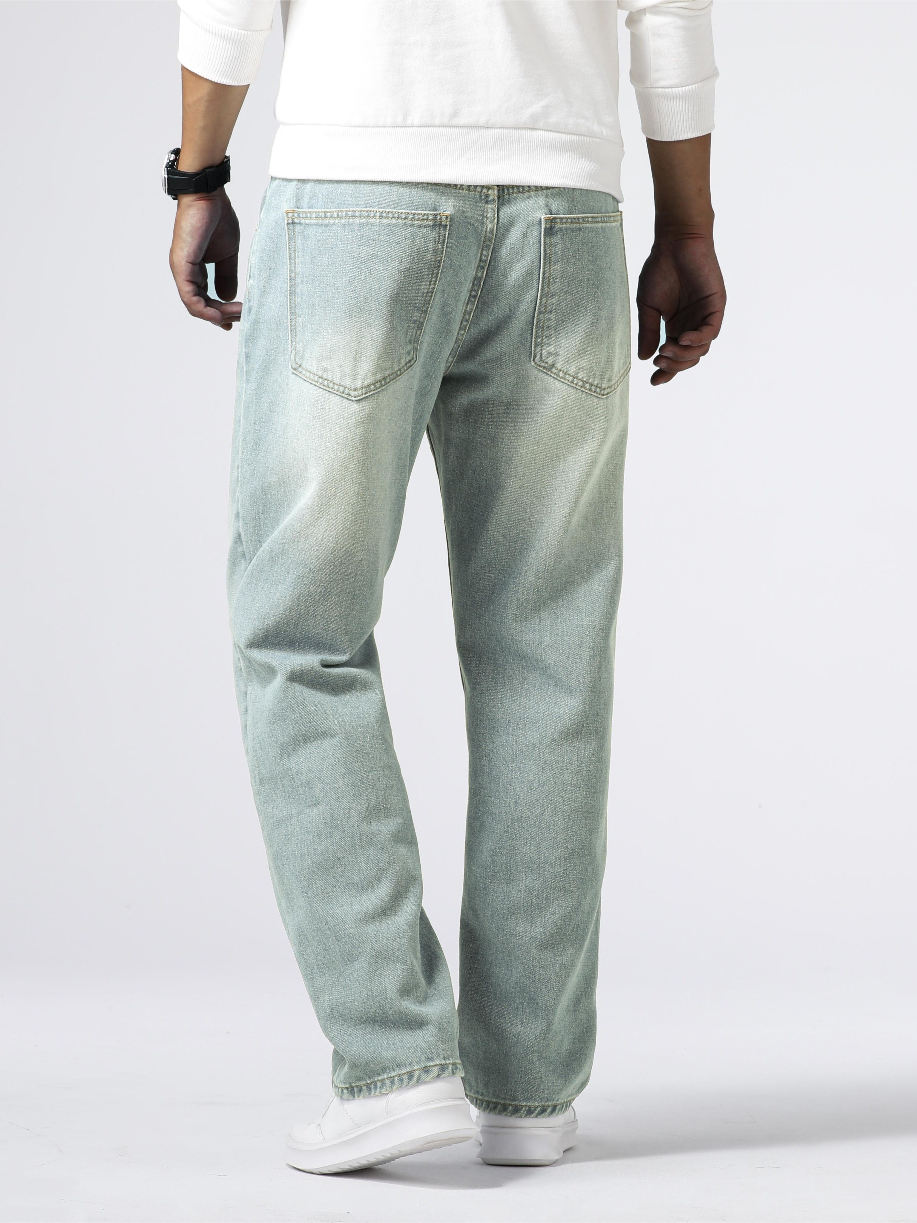 Jean ample effet usé pour homme - Projet Paris - Design vintage - Confort décontracté