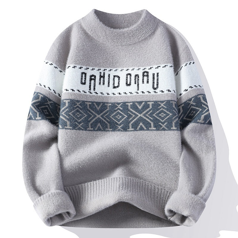 Pull à col rond jacquard lettre - Unicité et confort - Projet Paris - Design audacieux et tendance