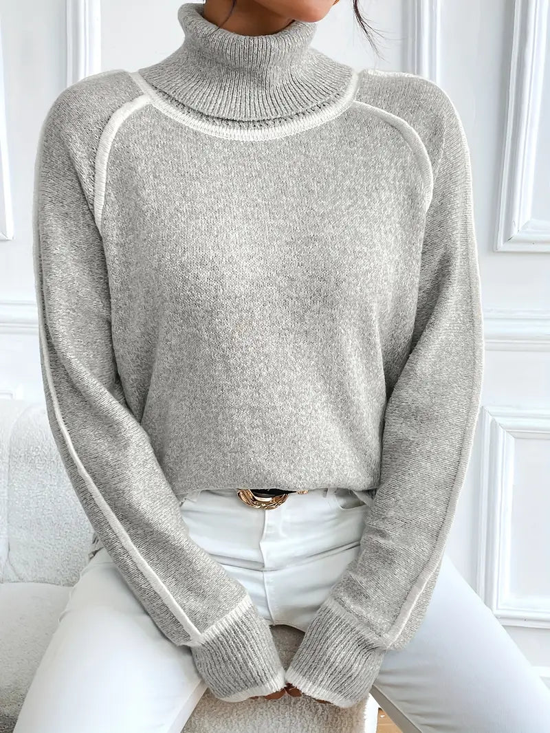 Pull col roulé contrasté - Chaleur et style - Projet Paris - Pour un look raffiné