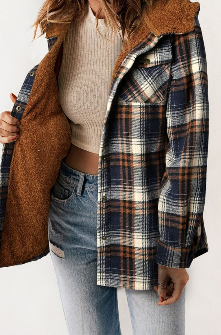 Veste à capuche en flanelle doublée sherpa Emerson - Projet Paris - Chaleur et style