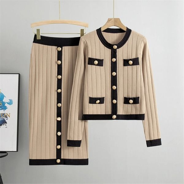 Ensemble vintage en maille pour femmes - Projet Paris - Style rétro, Finition élégante