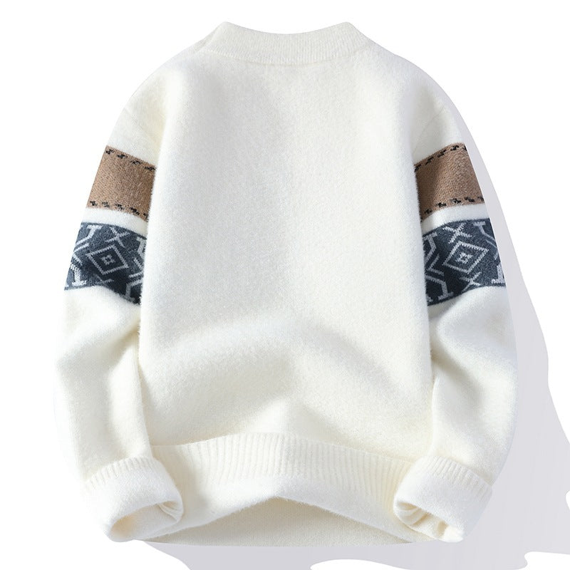 Pull à col rond jacquard lettre - Unicité et confort - Projet Paris - Design audacieux et tendance