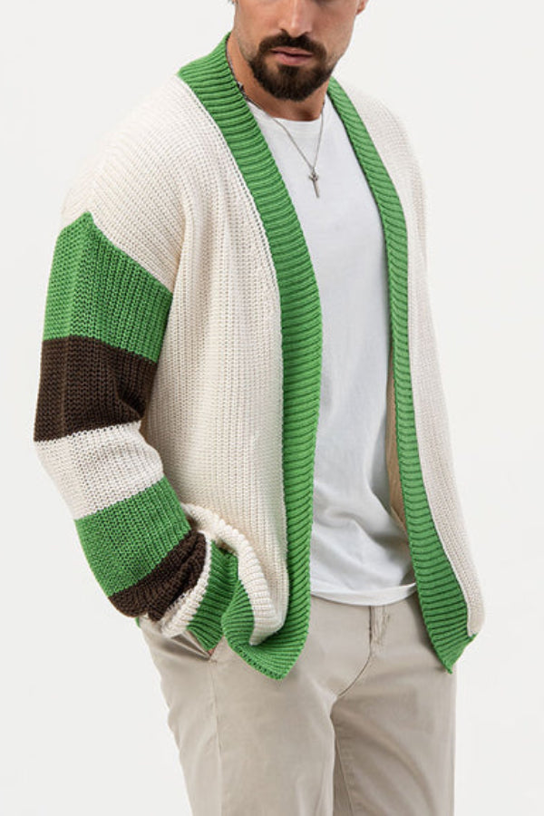 Cardigan à blocs de couleur pour hommes - Projet Paris - Style moderne et confortable