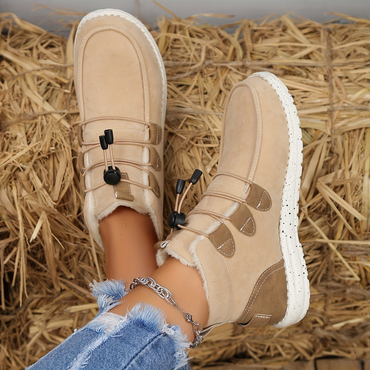 Bottes d'hiver beiges - pour femmes - Projet Paris - Confort optimal pour l'hiver - Style élégant