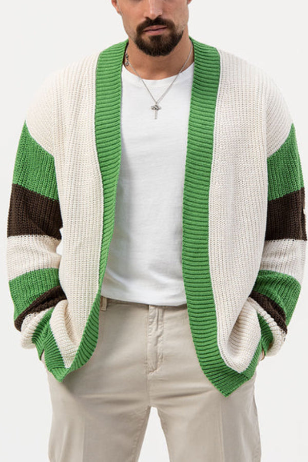 Cardigan à blocs de couleur pour hommes - Projet Paris - Style moderne et confortable