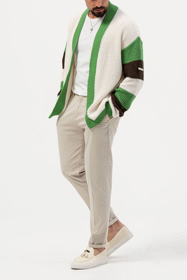 Cardigan à blocs de couleur pour hommes - Projet Paris - Style moderne et confortable