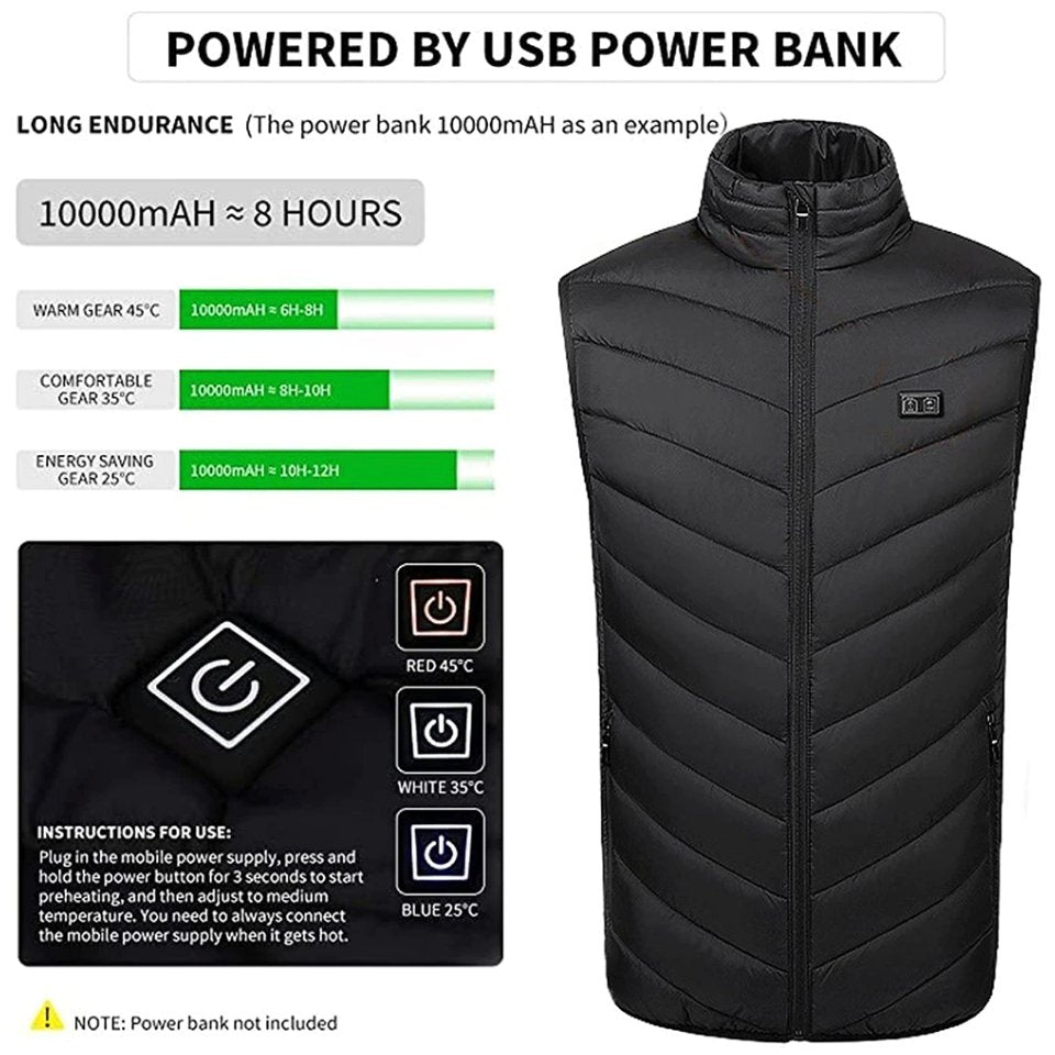 BodyWarmer - Gilet slim chauffant - Projet Paris - Chaleur et confort - Parfait pour l'hiver