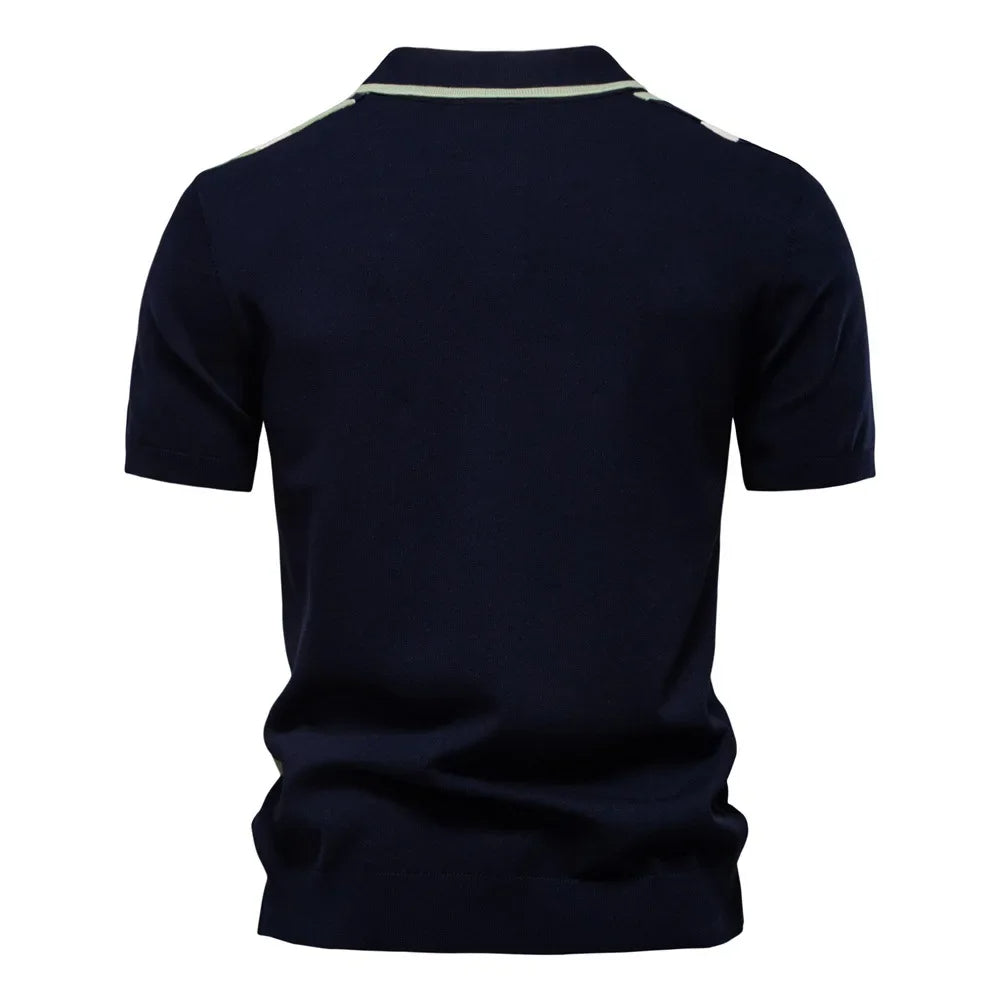 Polo en Maille Homme – Texture Moderne – Projet Paris – Style Raffiné et Confort Tricoté