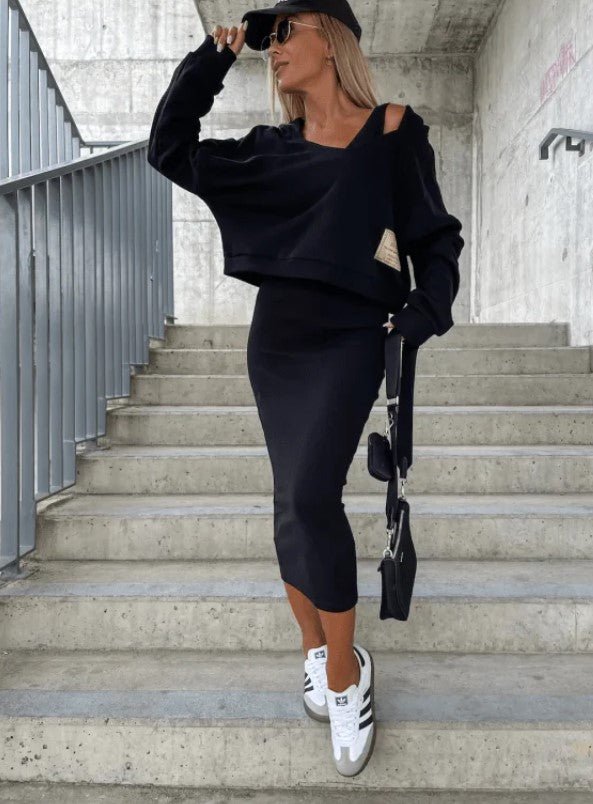 Ensemble luxe et confortable (Robe & Sweatshirt) - Projet Paris - Élégance et confort