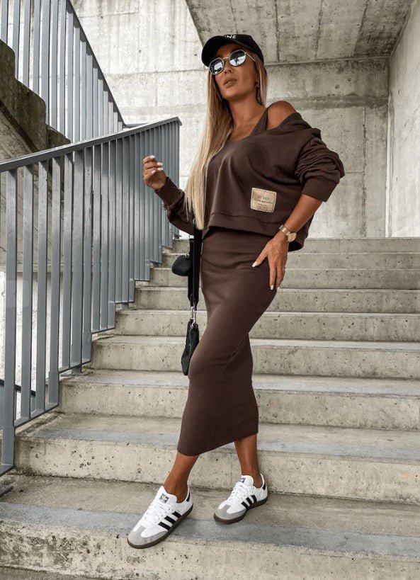 Ensemble luxe et confortable (Robe & Sweatshirt) - Projet Paris - Élégance et confort