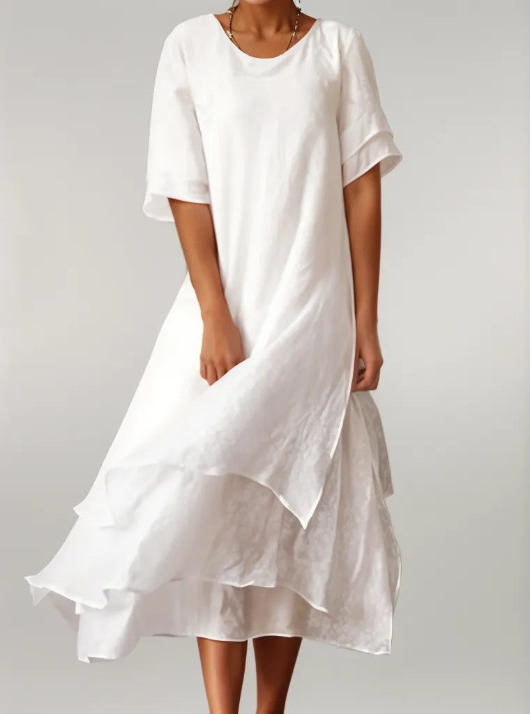 Robe Asymétrique à Col V – Projet Paris – Coupe moderne – Élégance unique