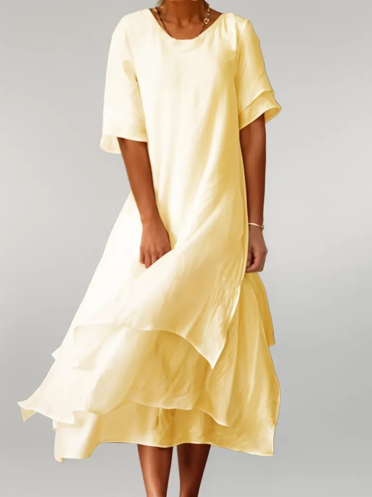 Robe Asymétrique à Col V – Projet Paris – Coupe moderne – Élégance unique