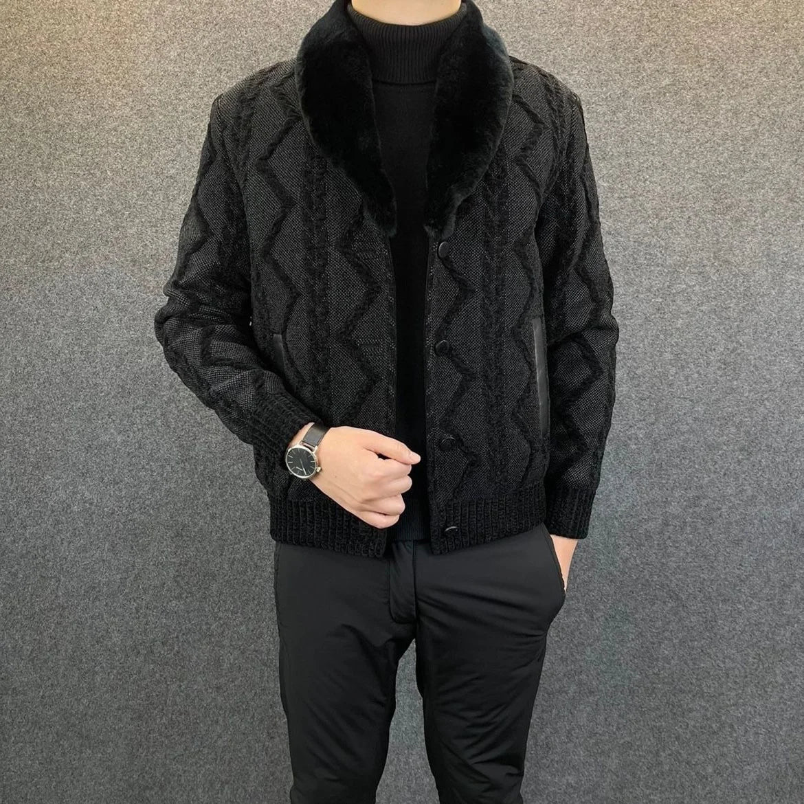 Cardigan réversible à la mode pour hommes - Projet Paris - Élégant et polyvalent - Parfait pour l'hiver