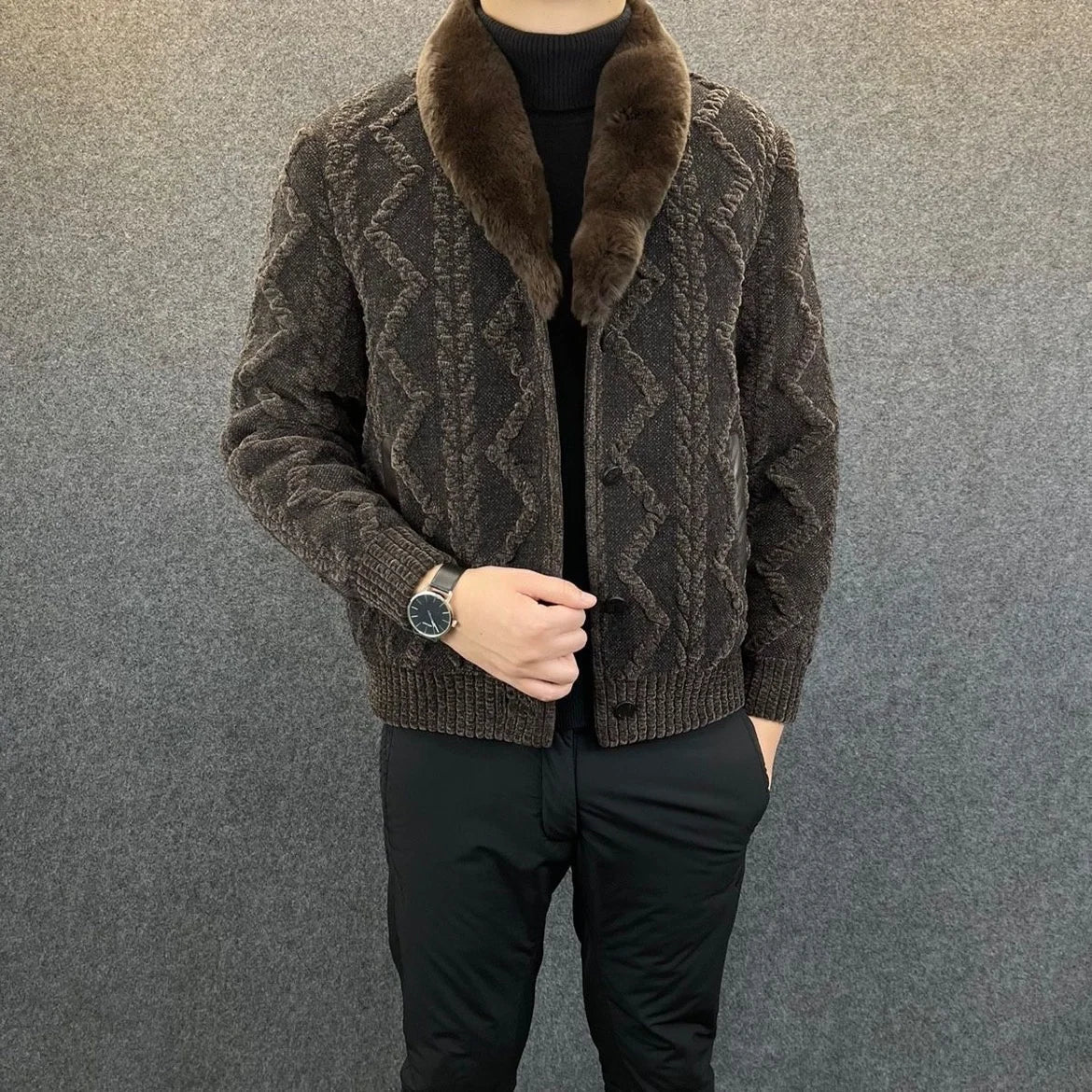 Cardigan réversible à la mode pour hommes - Projet Paris - Élégant et polyvalent - Parfait pour l'hiver
