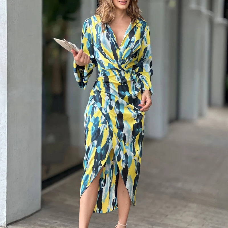 Rosalie - Robe midi élégante imprimée - Projet Paris - Charme et sophistication