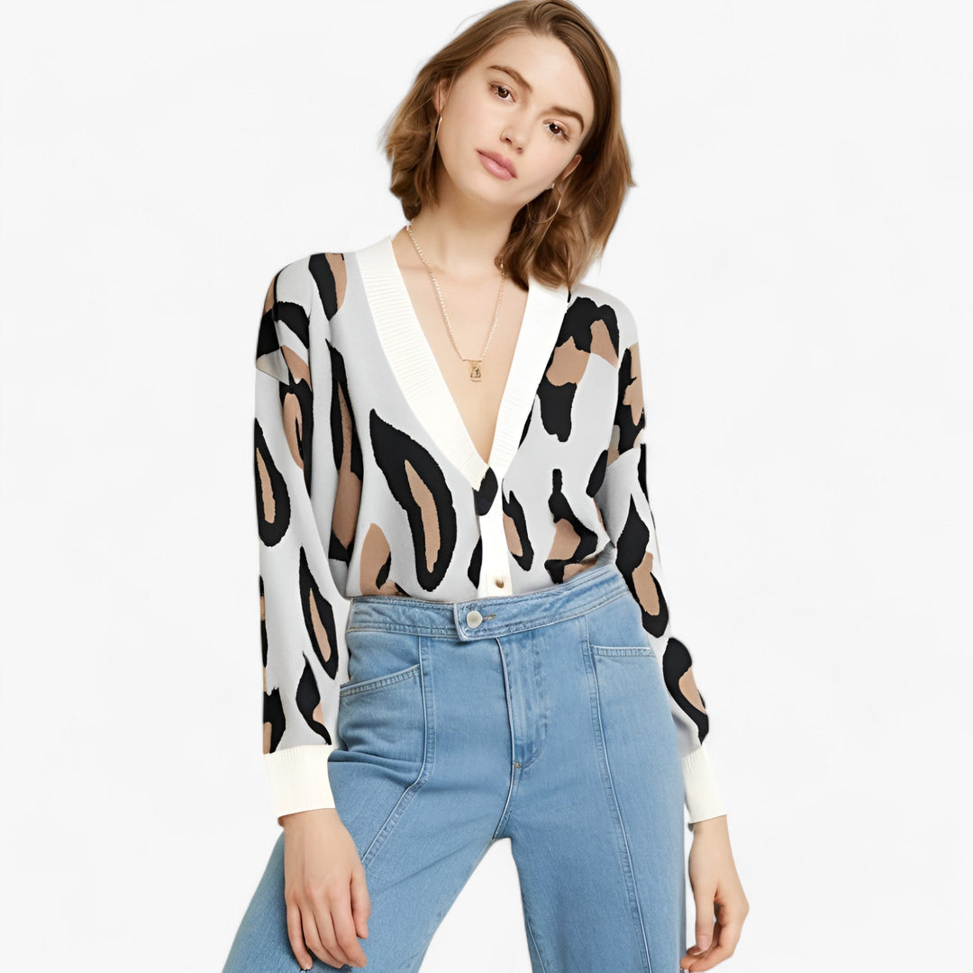 Cardigan ouvert imprimé élégant et unique pour femmes - Projet Paris - Superposition chic